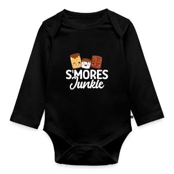 Marshmallow S'more - Baby Bio-Langarm-Body - Schwarz - Vorne