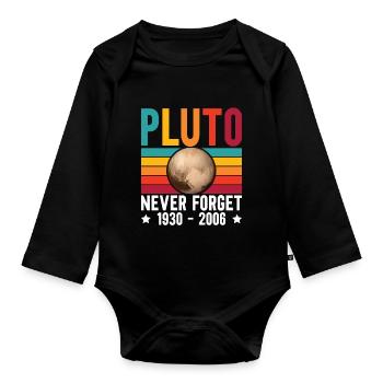 Pluton n’oublie jamais pour les amateurs d’astronomie - Body Bébé bio manches longues - noir - Devant