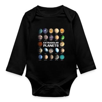 Drôles de planètes extrasolaires pour les amateurs d’astronomie - Body Bébé bio manches longues - noir - Devant