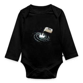 Voie lactée mignon drôle d’astronomie spatiale pour astronome - Body Bébé bio manches longues - noir - Devant