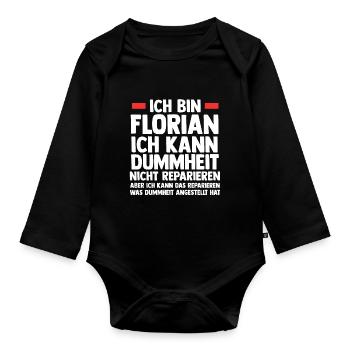 Florian - Baby Bio-Langarm-Body - Schwarz - Vorne