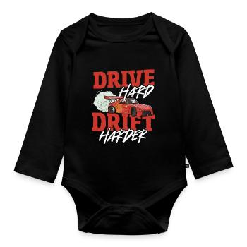Drive Hard Drift Drifting Car Racing - Body Bébé bio manches longues - noir - Devant