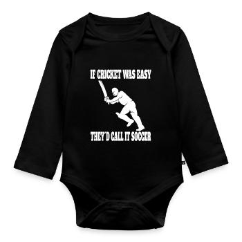 Cricket Cricket team Cricket team - Organic Longsleeve Baby Bodysuit - black - Front