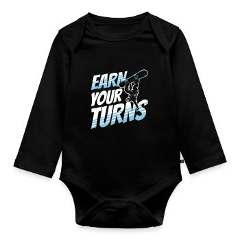 Gagnez vos tours - Body Bébé bio manches longues - noir - Devant