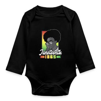 Juneteenth 1865 African American Black Africa - Organic Longsleeve Baby Bodysuit - black - Front