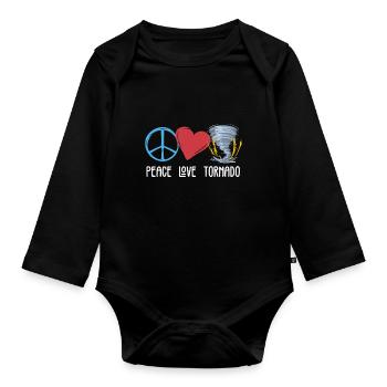 Tornado - Organic Longsleeve Baby Bodysuit - black - Front