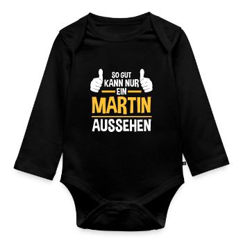 Martin - Baby Bio-Langarm-Body - Schwarz - Vorne