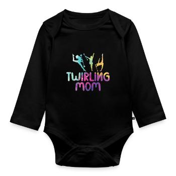 Tambourstab swirling - Organic Longsleeve Baby Bodysuit - black - Front