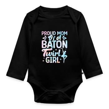 Tambourstab swirling - Organic Longsleeve Baby Bodysuit - black - Front