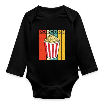 Pop-corn - Body Bébé bio manches longues - noir - Devant