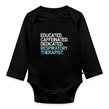 Respiratory therapists - Organic Longsleeve Baby Bodysuit - black - Front
