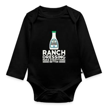 Ranch -Dressing -Ranch -Salad Dressing - Organic Longsleeve Baby Bodysuit - black - Front