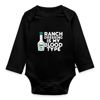Ranch -Dressing -Ranch -Salad Dressing - Organic Longsleeve Baby Bodysuit - black - Front