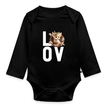 Fennec Fox - Baby Bio-Langarm-Body - Schwarz - Vorne