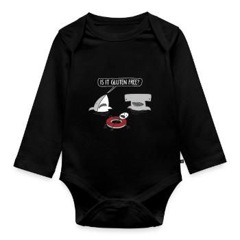 Funny Is It Gluten Free? For Gluten Free Lover - Baby Bio-Langarm-Body - Schwarz - Vorne
