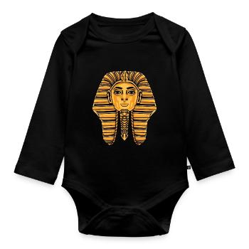 King Tut Pharaoh Ancient Egyptian For Anthropologi - Organic Longsleeve Baby Bodysuit - black - Front