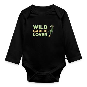 Amateurs d’ail sauvage - Body Bébé bio manches longues - noir - Devant