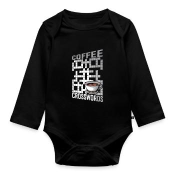 Résoudre des mots croisés - Body Bébé bio manches longues - noir - Devant