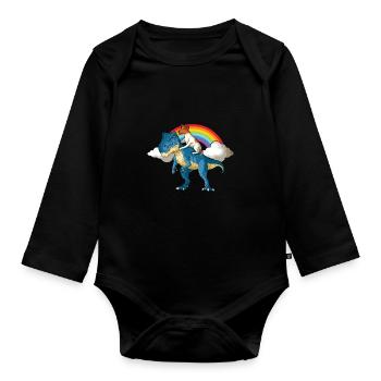 Glatthaar Foxterrier Hund - Baby Bio-Langarm-Body - Schwarz - Vorne