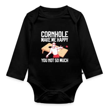 Cornhole - Body Bébé bio manches longues - noir - Devant