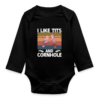 Cornhole - Body Bébé bio manches longues - noir - Devant
