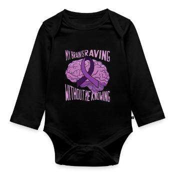 Funny Epilepsy Awareness - Organic Longsleeve Baby Bodysuit - black - Front
