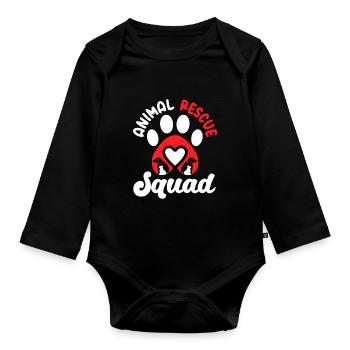 Animal Rescue Squad - Organic Longsleeve Baby Bodysuit - black - Front