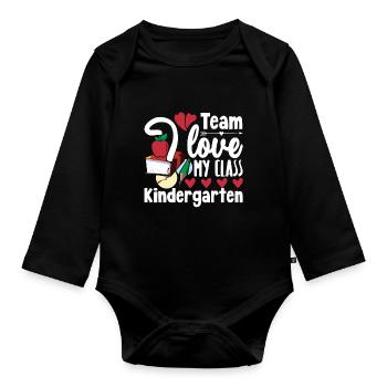 Kindergarten Teacher Team Kindergarten Teacher - Organic Longsleeve Baby Bodysuit - black - Front