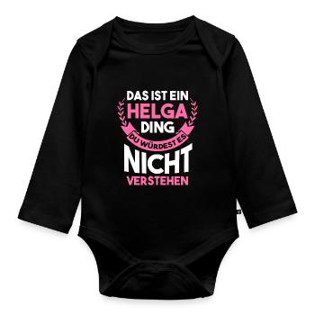 Helga - Baby Bio-Langarm-Body - Schwarz - Vorne