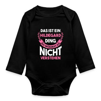 Hildegard - Baby Bio-Langarm-Body - Schwarz - Vorne