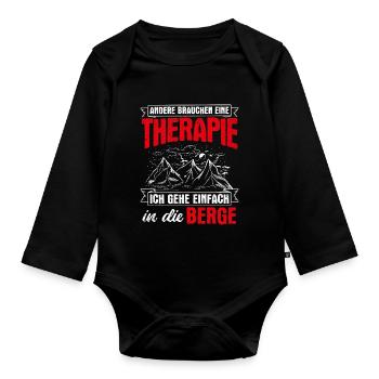 Berge Bergsteiger Urlaub Motiv Spruch Geschenk Wan - Baby Bio-Langarm-Body - Schwarz - Vorne