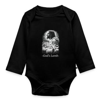 Jesus Christ Christian - Organic Longsleeve Baby Bodysuit - black - Front