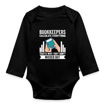 Bookkeeping Buchhalter Bookkeeper - Baby Bio-Langarm-Body - Schwarz - Vorne