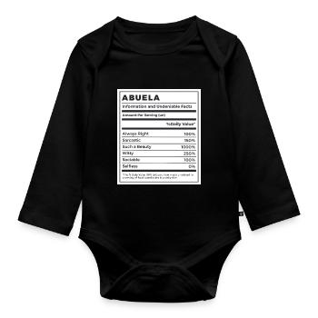 Lustige Abuela Nährwerte - Baby Bio-Langarm-Body - Schwarz - Vorne