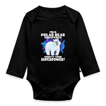 Polar bear - Organic Longsleeve Baby Bodysuit - black - Front