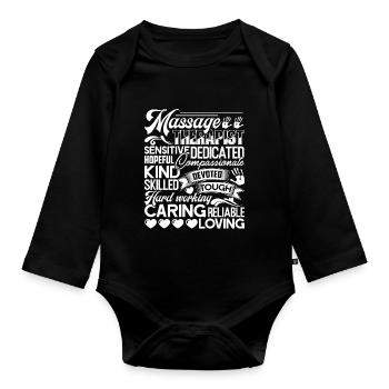 Massage Therapist Things About Massage Therapist - Organic Longsleeve Baby Bodysuit - black - Front