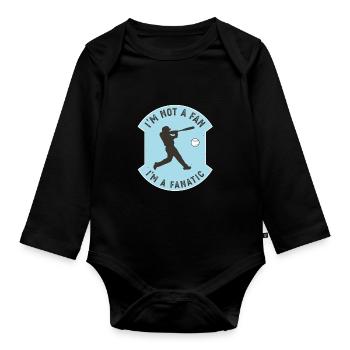 Baseball Player Vintage Pitcher Sport Fan - Organic Longsleeve Baby Bodysuit - black - Front