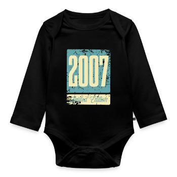 2007 Anniversaire de naissance Année de naissance - Body Bébé bio manches longues - noir - Devant