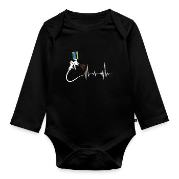 Car Painter Heartbeat For Car Painter - Organic Longsleeve Baby Bodysuit - black - Front