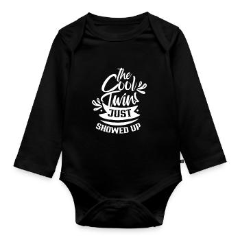 Les jumeaux cool viennent d’apparaître Humour - Body Bébé bio manches longues - noir - Devant