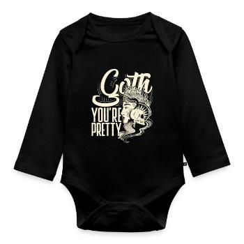 Goth You're Pretty Dark Gothic Pastel Goth - Baby Bio-Langarm-Body - Schwarz - Vorne