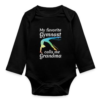 Spruch Für Einen Empfänger - Baby Bio-Langarm-Body - Schwarz - Vorne