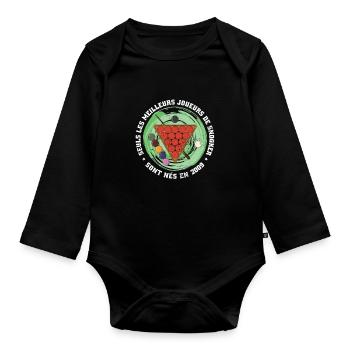 Französisch Snooker-Spieler Jahrgang 2009 - Baby Bio-Langarm-Body - Schwarz - Vorne