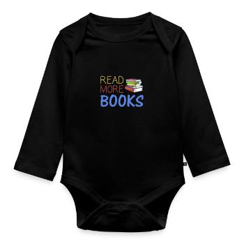 Lire plus de livres - Body Bébé bio manches longues - noir - Devant