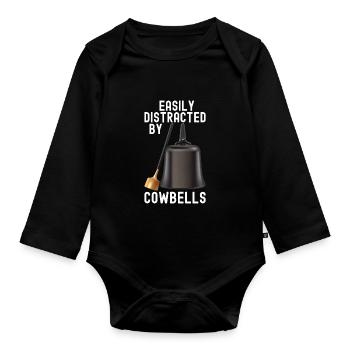 Cowbell More Cowbell-Vintager - Organic Longsleeve Baby Bodysuit - black - Front