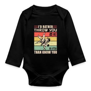 Brazilian Jiu Jitsu MMA Bjj Hugger - Baby Bio-Langarm-Body - Schwarz - Vorne
