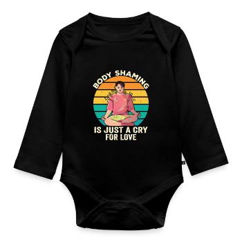 La honte corporelle n’est qu’un cri d’amour agaçant - Body Bébé bio manches longues - noir - Devant