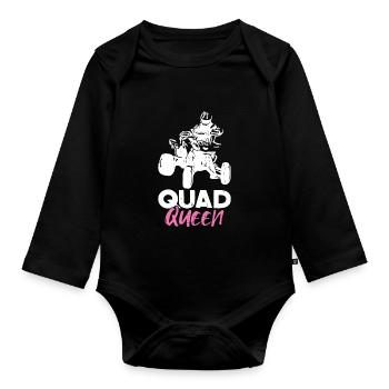 Quad Racing ATV Wheeler Dirt Road - Baby Bio-Langarm-Body - Schwarz - Vorne
