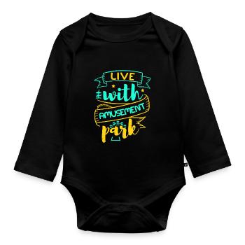 LEBEN MIT VERGNÜGUNGSPARK - Baby Bio-Langarm-Body - Schwarz - Vorne