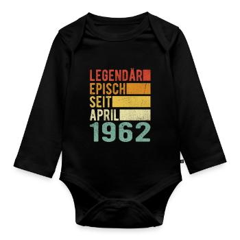 Legendär seit April 1962 - Baby Bio-Langarm-Body - Schwarz - Vorne